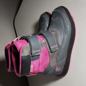 Timberland thermolite kids girls snow boots waterproof size 3 girls pink gray